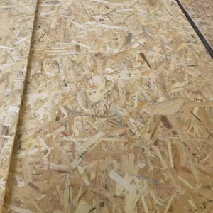 OSB panels used in wall sheathing, subflooring, and residential construction.