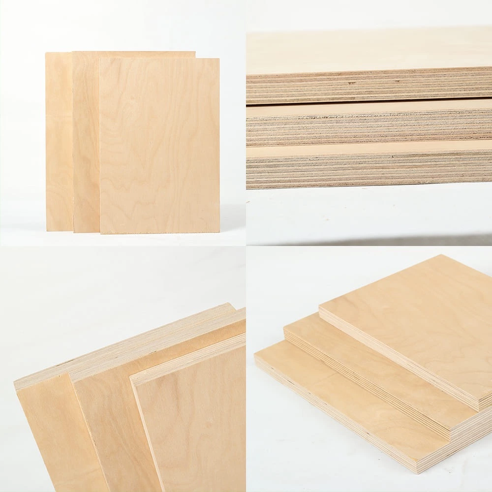 Eco-friendly birch plywood sheets with smooth surface for interior furniture