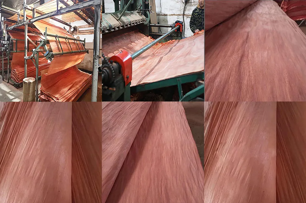 GUW wood veneer sheets with natural grain texture for furniture and interior panels