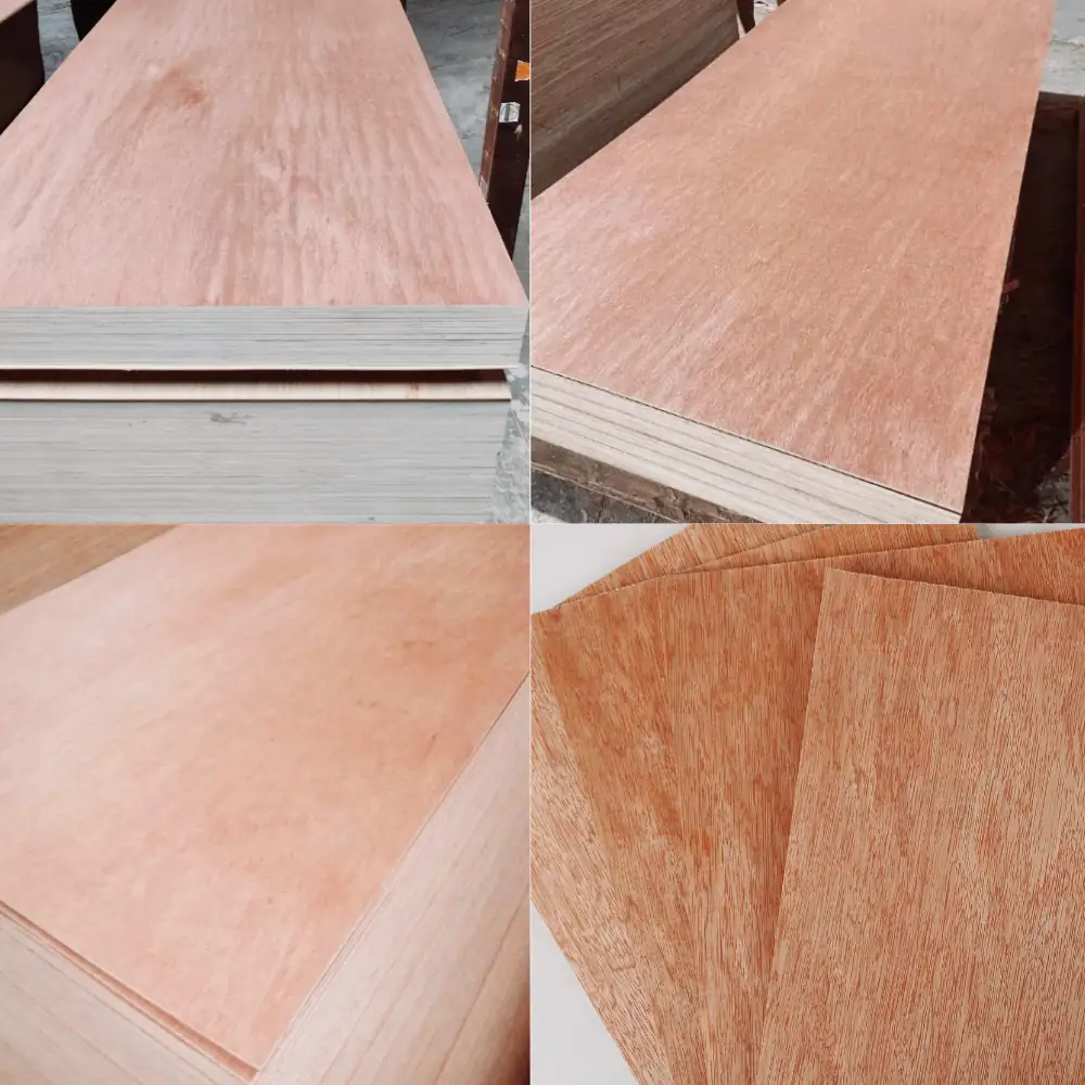 Bintangor plywood surface and edge detail for furniture and interior use.