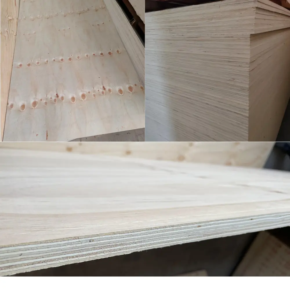 CDX plywood edge detail showing layered wood core and cross laminated structure