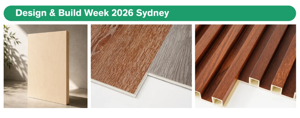 Visitantes y expositores en la Semana del Diseño y la Construcción 2026 en Sídney, Australia.