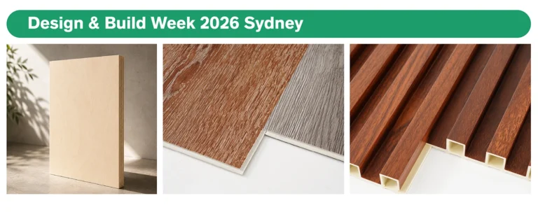 Visitantes y expositores en la Semana del Diseño y la Construcción 2026 en Sídney, Australia.