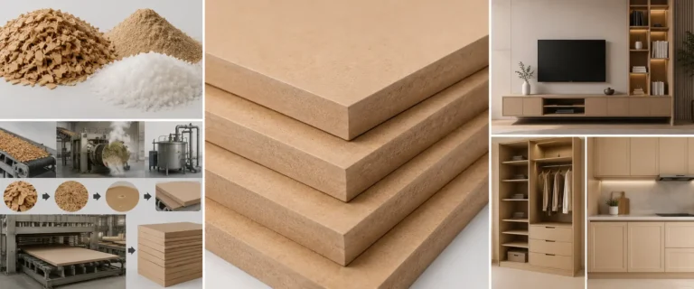 ¿Qué es el tablero MDF?, su estructura, proceso de fabricación y aplicaciones.