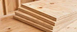 Láminas de madera contrachapada CDX que muestran su construcción en capas y su grado estructural para techos, subsuelos y revestimiento de paredes.