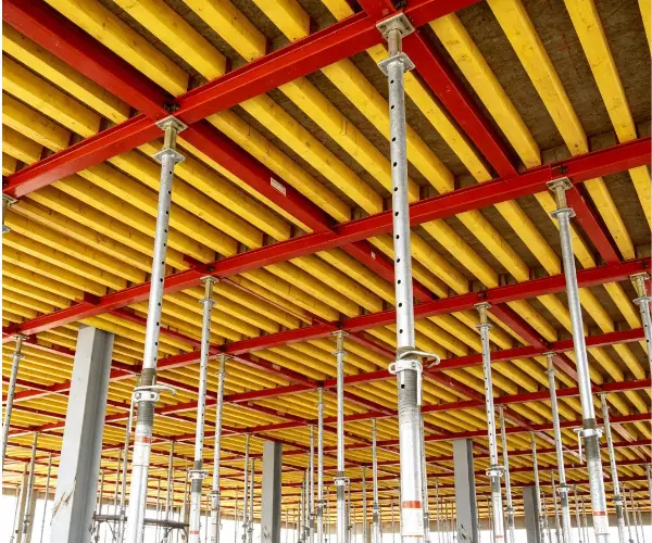 Concrete slab formwork system with H20 timber beams, floor formwork construction site