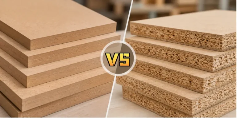 Comparación entre tableros de MDF y aglomerado que muestra su resistencia, durabilidad y fiabilidad para la fabricación de muebles y la construcción.