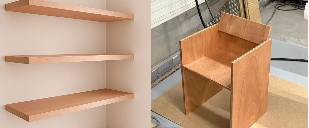 Las ventajas de utilizar madera contrachapada de Okoume para la fabricación de muebles incluyen una estructura ligera y una superficie lisa.