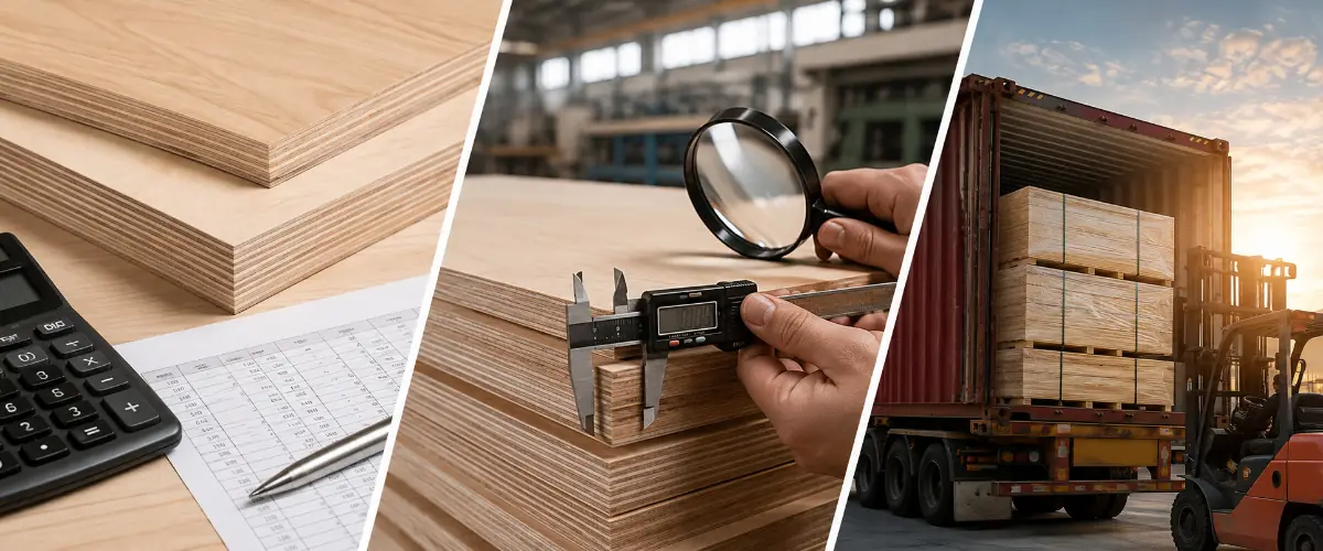 Plywood supplier comparison based on price, product quality, production capacity, and lead time for B2B buyers.