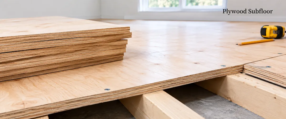 How thick plywood should be for a subfloor, showing plywood thickness options for different flooring applications.