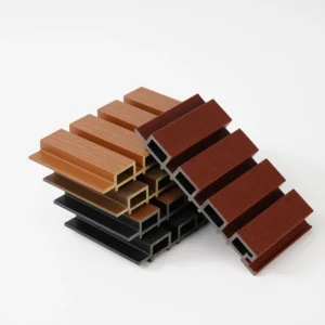Exterior WPC wall panel wood grain facade cladding for building exterior