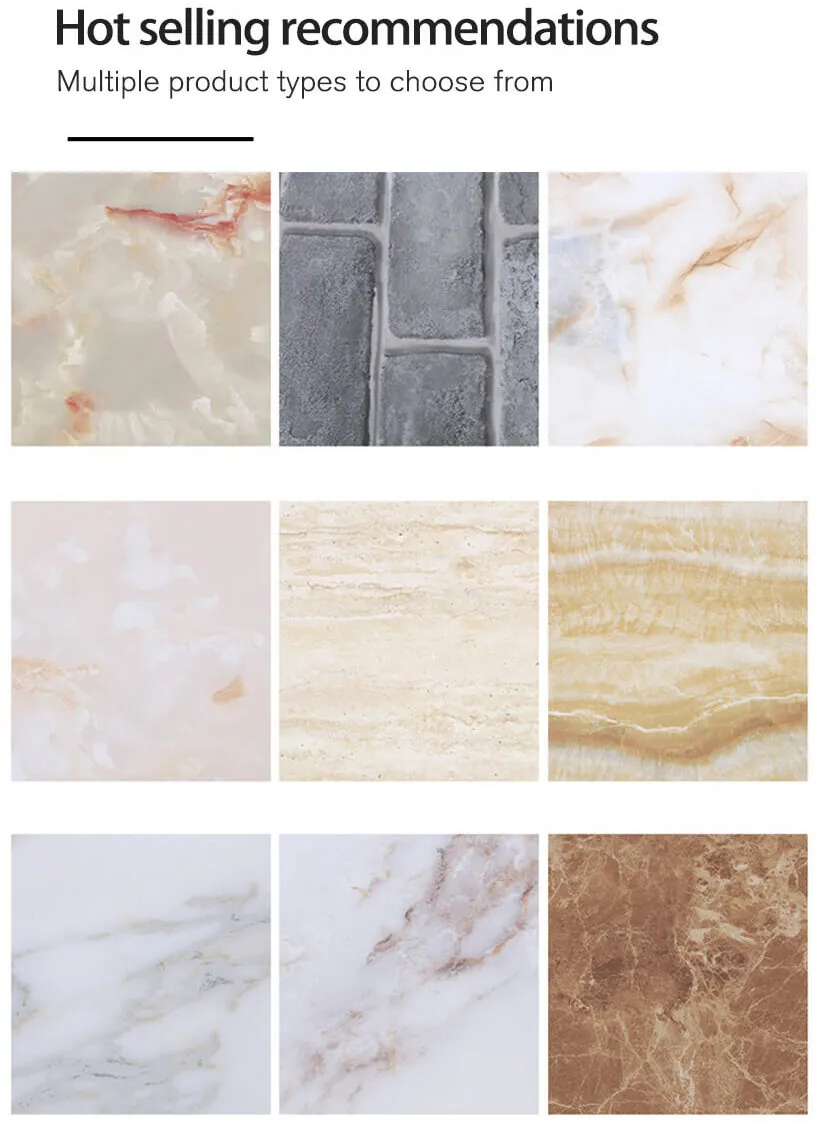marble pattern PVC sheet color card sample board design options