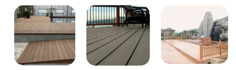 WPC decking applied in outdoor garden patio flooring design