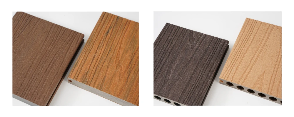 wpc decking floor wood grain texture close up anti slip surface detail