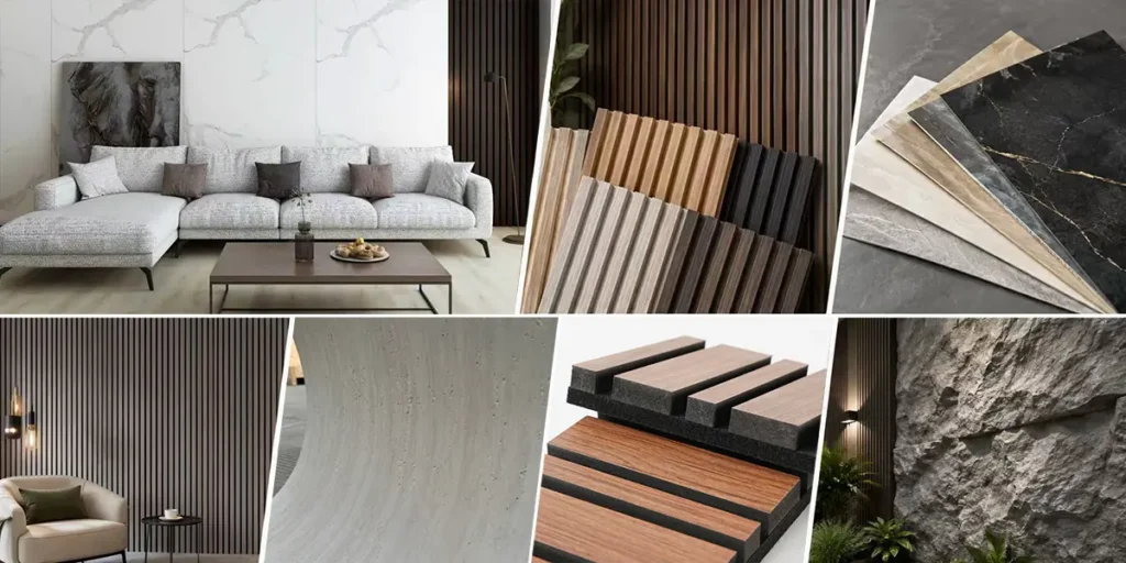 Guide complet des panneaux muraux pour la décoration intérieure et extérieure, y compris les panneaux WPC, MCM, SPC et décoratifs.