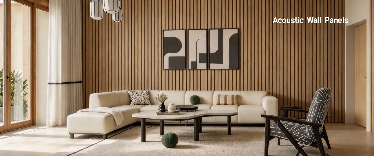Acoustic wall panels used for sound absorption in offices, restaurants, hotels, and other interior spaces.