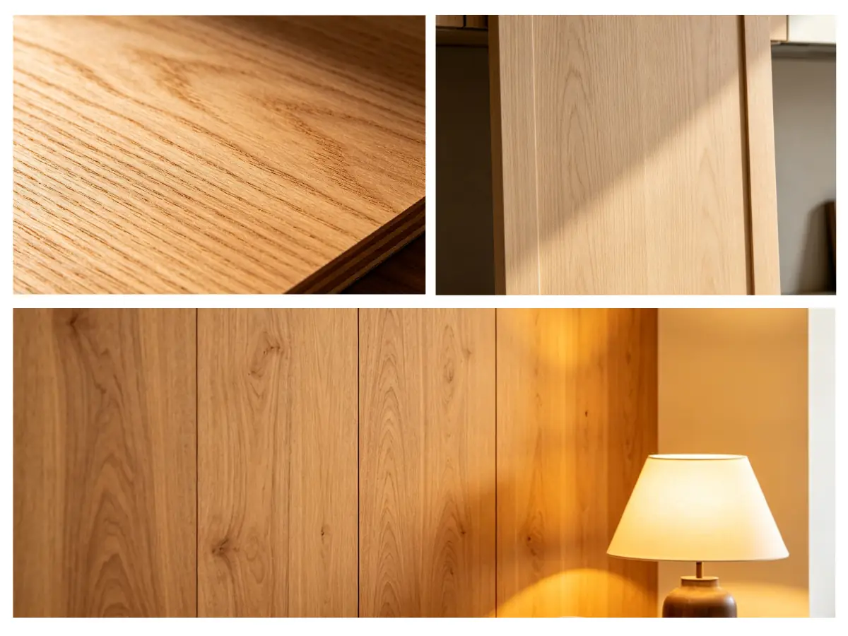Natural wood veneer as face veneer for plywood manufacturing, raw veneer application on multilayer wood panel