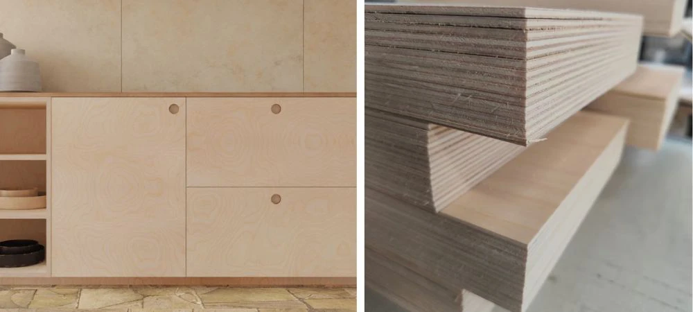 High-quality birch plywood panel for furniture and cabinetry