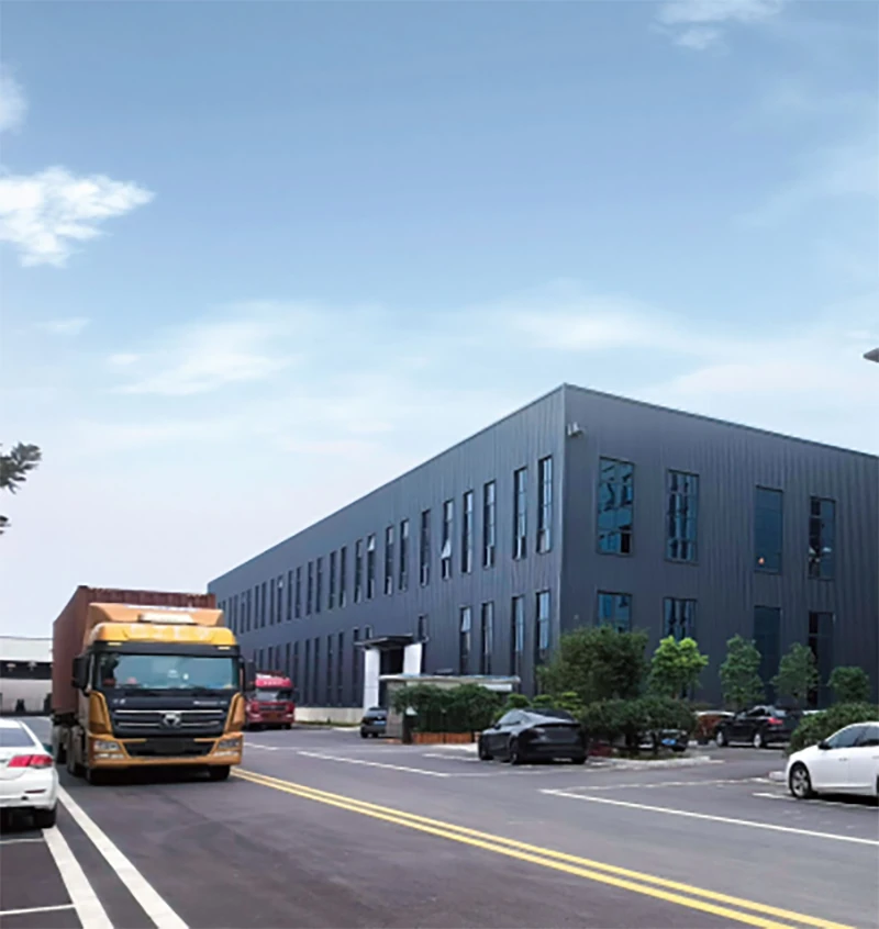 Company exterior with landscaped surroundings and modern building facade