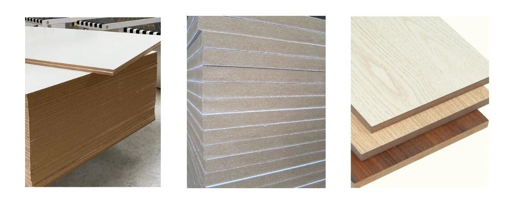 Pannelli in compensato melaminico con anima in MDF ecocompatibile e superficie liscia, ideali per interni.