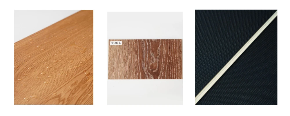 SPC flooring with wood grain texture for living room, office, and interior decoration