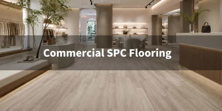Gewerbliche SPC-Bodenbelagsinstallationen in modernen Büro-, Café- und Einzelhandelsflächen zeigen stilvolle, langlebige und pflegeleichte Bodenlösungen.