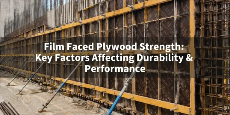 Film faced plywood used in concrete wall formwork during construction process