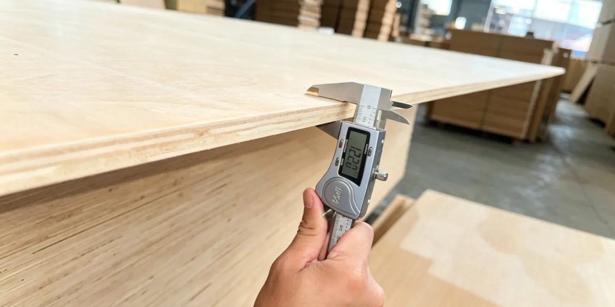 Birch plywood quality inspection before shipment at manufacturing factory