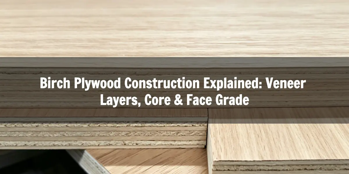 birch plywood construction showing face veneer core veneers and back veneer