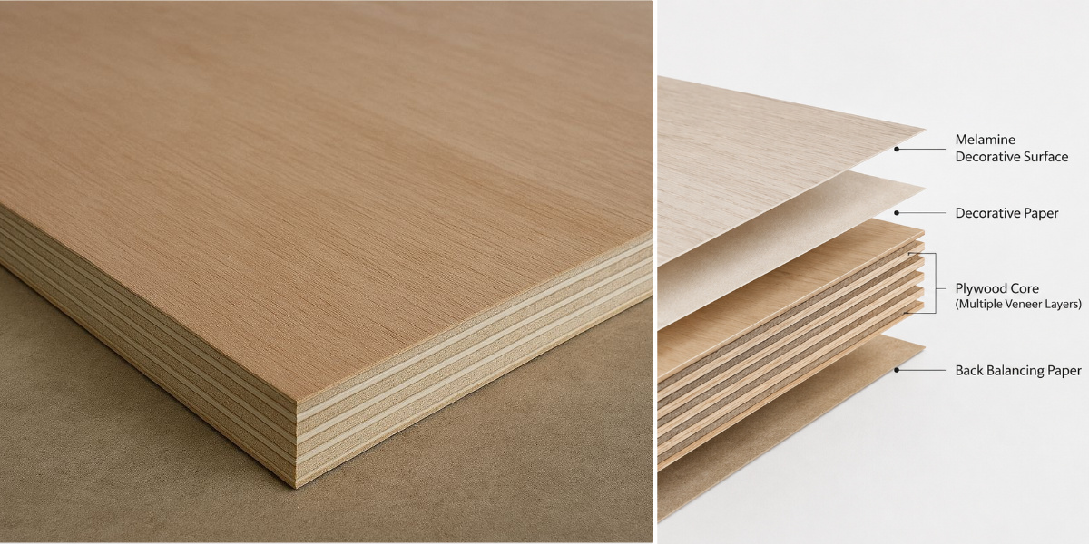 cabinet plywood melamine surface and plywood core