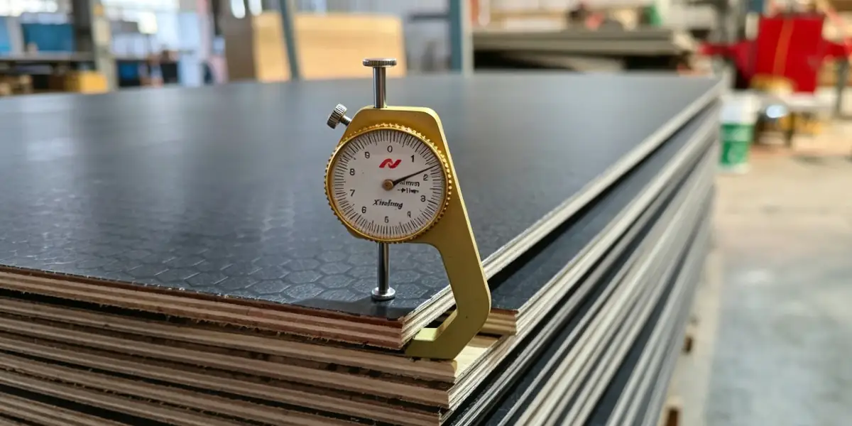 Measuring the thickness of anti-slip plywood
