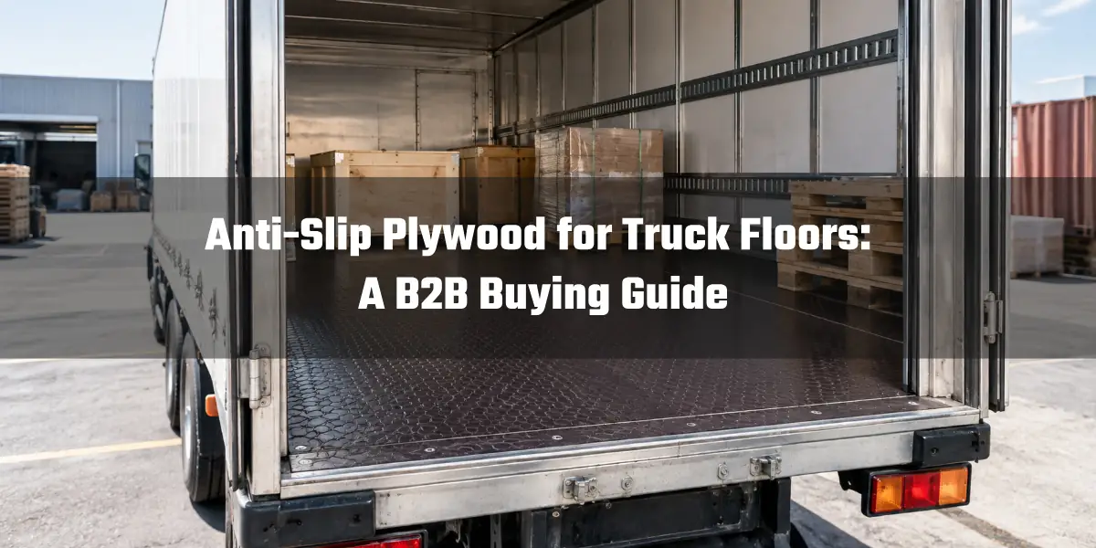Anti-slip plywood for truck floors in a cargo trailer