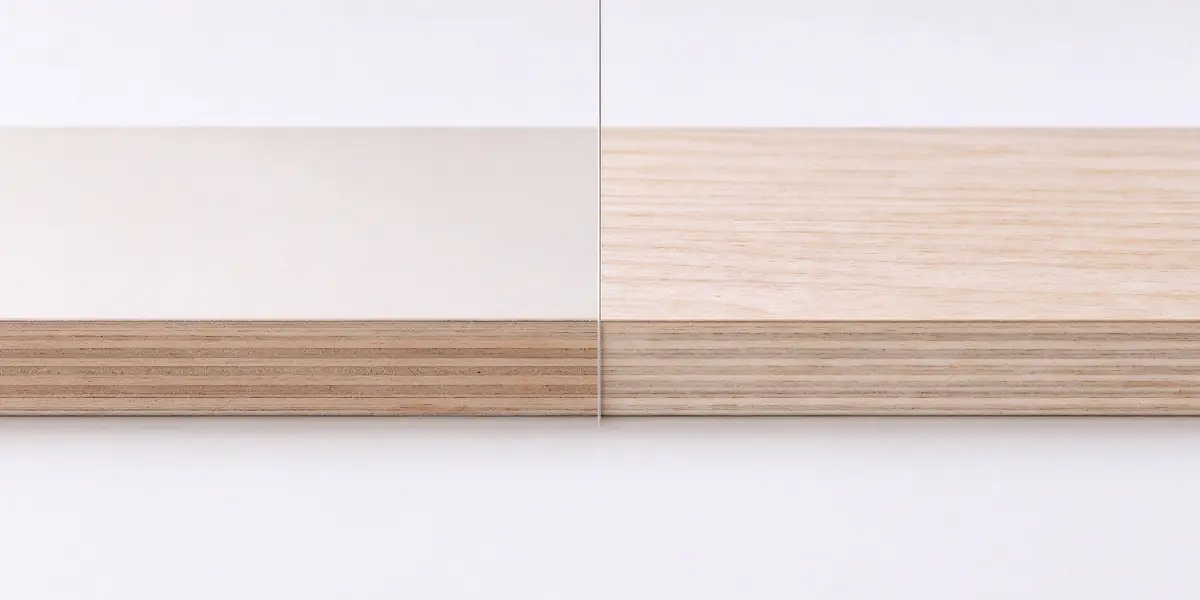 Melamine plywood and birch plywood surface and edge comparison