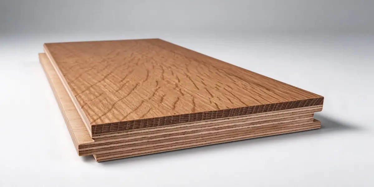 Engineered wood flooring thickness and layered construction