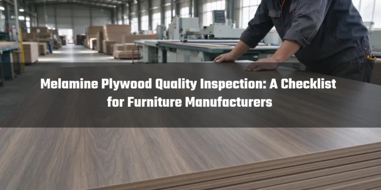 Melamine plywood quality inspection in a furniture panel factory