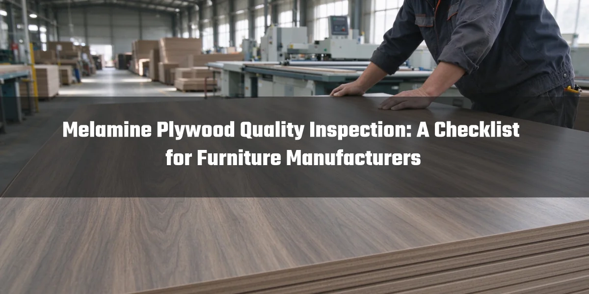 Melamine plywood quality inspection in a furniture panel factory