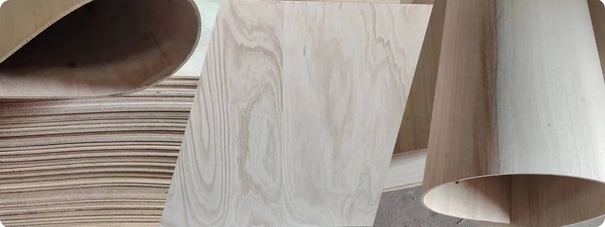 Placa de madeira compensada flexível e maleável com alta flexibilidade para uso em projetos 