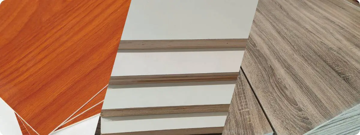Compensado melamínico com acabamento em grão de madeira natural para fabricação de móveis.