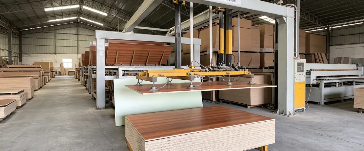 Melamine MDF manufacturer production line and quality inspection