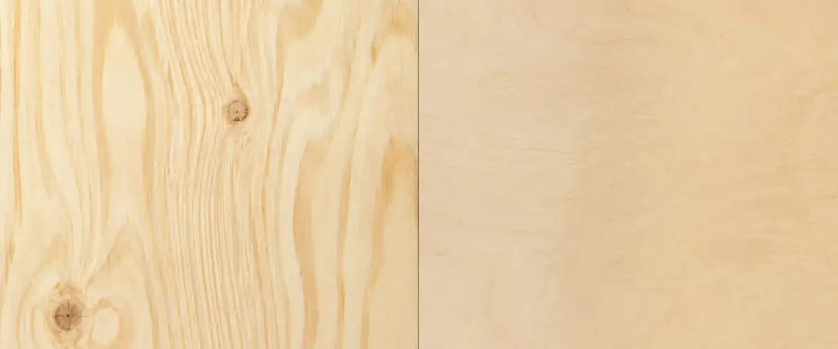 pine plywood and birch plywood grain comparison