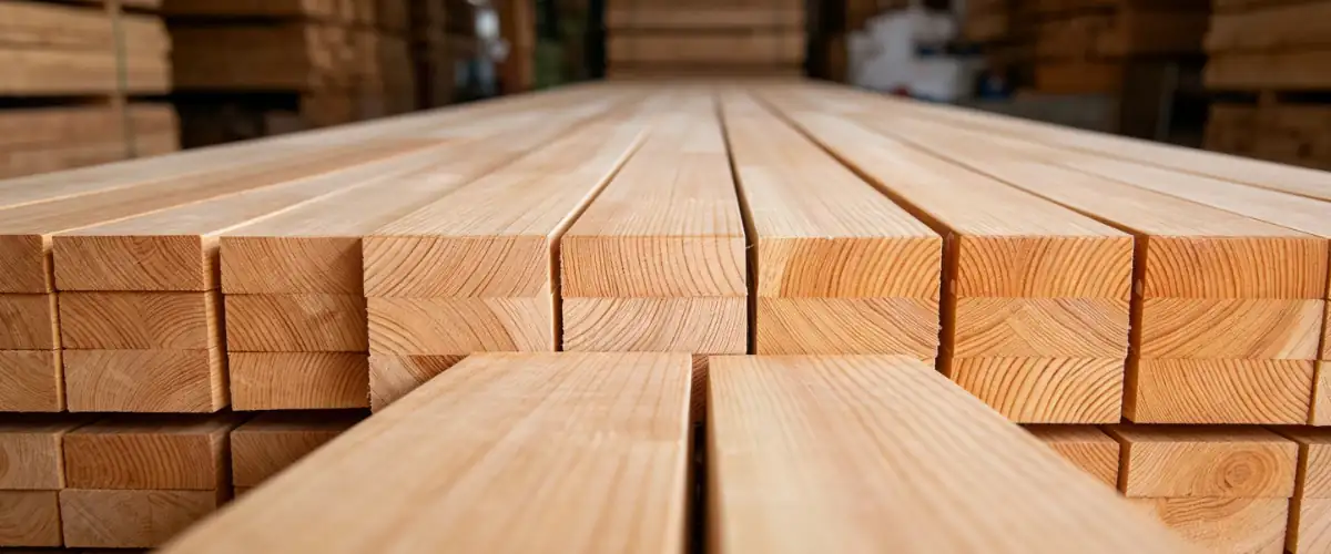Planed timber boards with smooth uniform surfaces