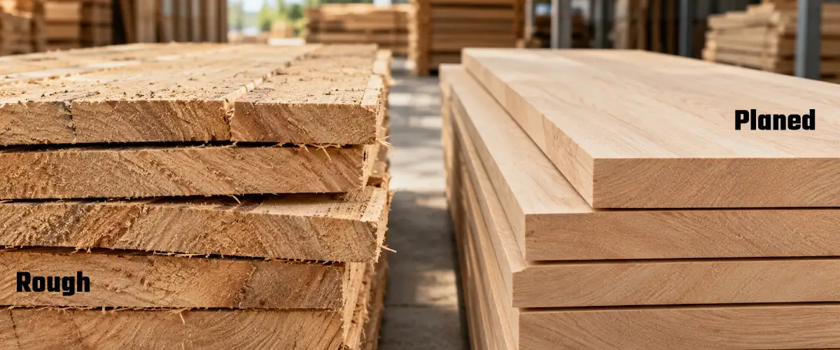 Planed vs rough sawn timber comparison