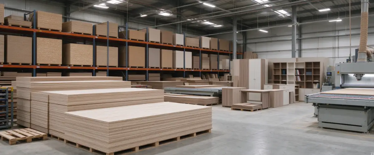 Plywood and chipboard panels used for furniture manufacturing