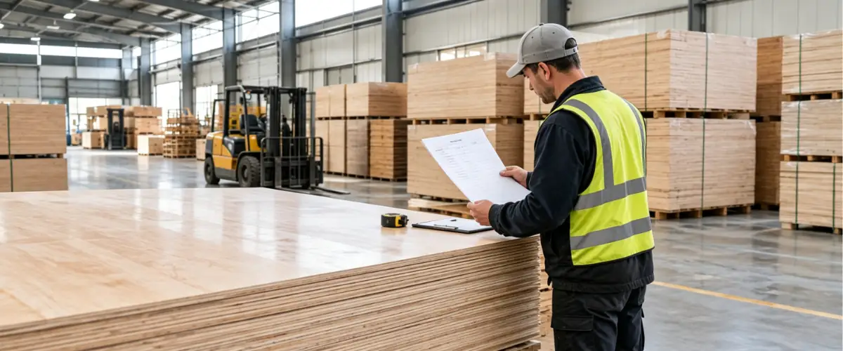 Plywood quality control inspection before bulk order