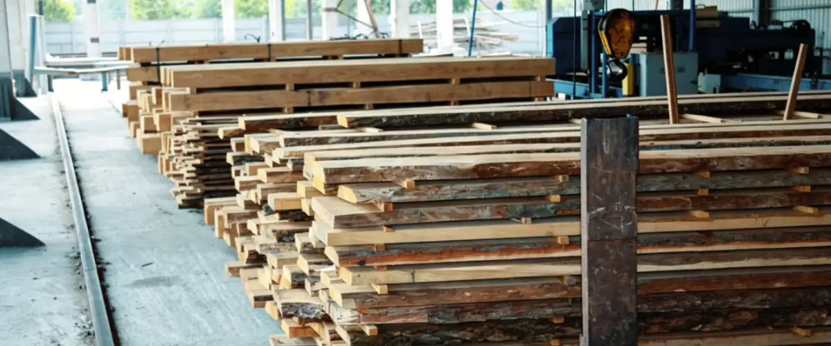 Rough sawn timber boards with visible saw marks