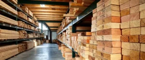 Sawn timber sizes showing different thickness, width and length