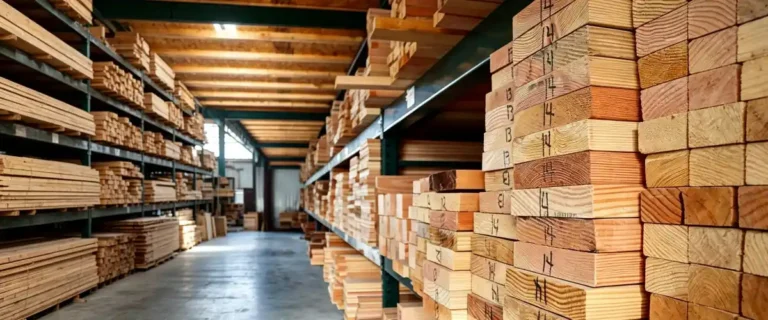 Sawn timber sizes showing different thickness, width and length