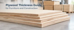 Plywood thickness guide showing panels in different thicknesses for furniture and construction