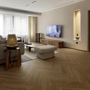 SPC flooring installed in a modern residential living room