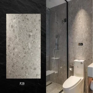 Warm light beige SPC wall panel with subtle texture